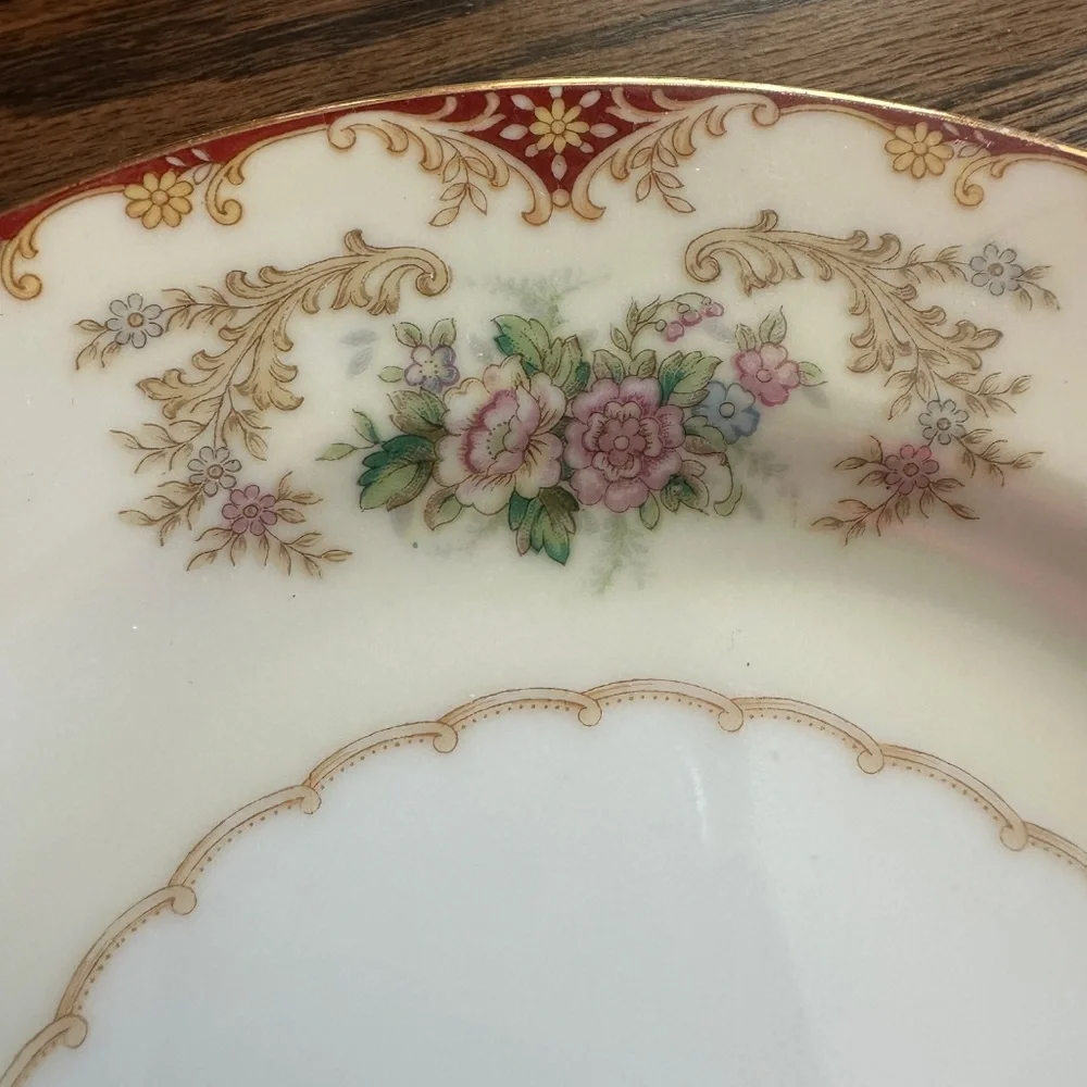 Occupied Japan Vintage Noritake China Cardinal Rose 7 5/8” Salad Plate
